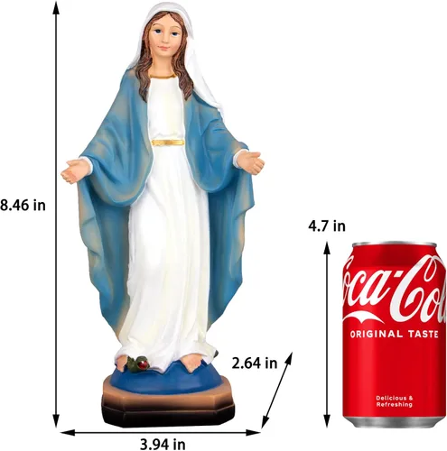 Miniatura 2 de Estatua generosa de la Virgen María, estatuas benditas de Nuestra Señora de Lourdes, figuritas de resina de la Virgen María de 8.5 pulgadas, regalos