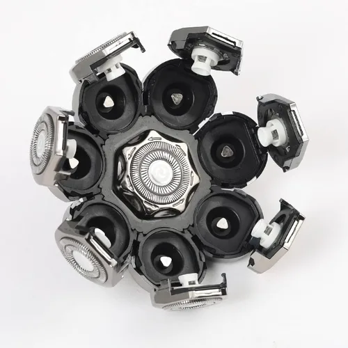 Miniatura 5 de 8 cuchillas de repuesto para afeitadoras eléctricas para hombres calvos, compatibles con húmedo y seco, resistente al agua (8D plateado)