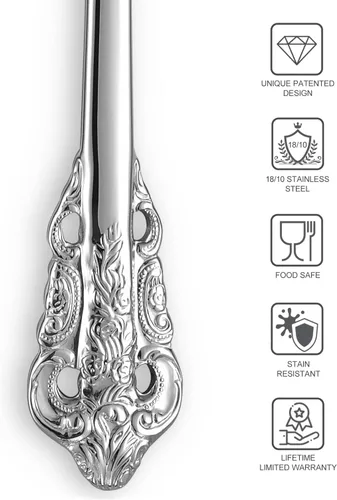 Miniatura 5 de KEAWELL Juego de 4 cucharas redondas para sopa, acero inoxidable 18/10, cuchara de caldo de lujo, apta para lavavajillas, pulido fino espejo