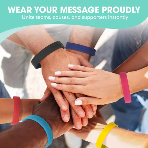 Miniatura 16 de Reminderband - Pulsera clásica de silicona 100% personalizada – Pulsera de goma de silicona personalizada – Personalizable, eventos, regalos, apoyo