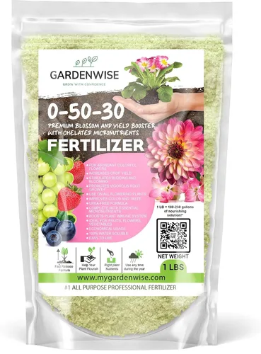 GARDENWISE 0-50-30 Universal Premium Bud and Bloom Booster Aumenta la floración y el rendimiento, para uso en suelo e hidroponía, combustible de