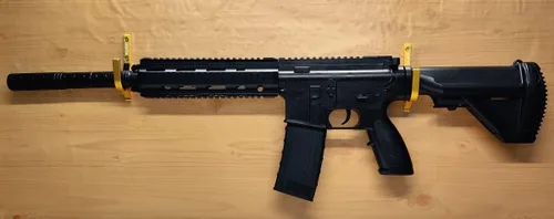 Miniatura 3 de Soporte de pared para armas, ganchos horizontales para rifles, escopetas y arcos, perchas de aluminio duraderas (1 par)