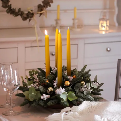 Miniatura 3 de 8 velas cónicas de cera de abeja, velas naturales hechas a mano de 9 pulgadas, sin goteo y sin humo, 9 horas de tiempo de combustión crudo