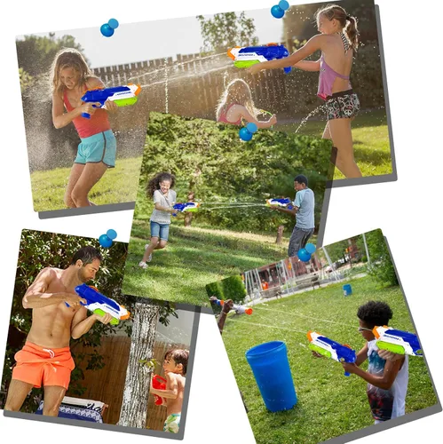 Miniatura 5 de Pistolas de agua para niños – Pistolas de chorro de verano de 400 CC/40 pies para niños de 3 años en adelante – Paquete de 2 juguetes al aire libre