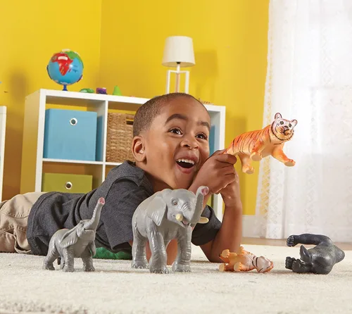 Miniatura 2 de Learning Resources Jumbo Jungle Animals Mommas y Bebés - Juguetes de animales de safari, figuras de animales pequeños, figuras de juguete