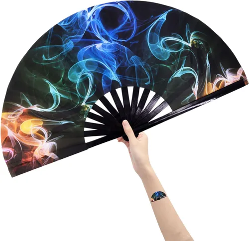 Abanicos grandes para rave, ventilador plegable de mano para bailar en línea, abanicos para botas en el suelo, baile para refrescar, fiesta, baile,