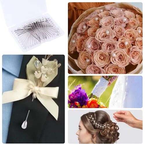 Miniatura 3 de GLAMFIELDS Cinta Floral y Alambre Floral, Kit de Arreglos Florales con Cinta Floral Verde para Ramos, Alfiler de Boutonniere, Cinta Blanca, Cortador