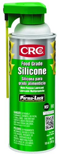 CRC Silicona de grado alimenticio, 10 onzas de peso, lubricante de silicona multiusos para aplicaciones de alta temperatura, spray de aerosol