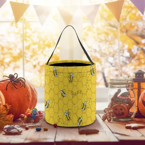 Miniatura 5 de Lindas ranas Kawaii de Halloween, cubo de truco o trato, bolsa de dulces para niños, decoraciones de Halloween