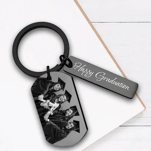 Miniatura 3 de Llavero personalizado seguro para la unidad, llavero personalizado para fotos de pareja, llavero grabado gratis.