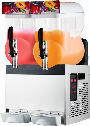 KnoRRs 15/30/45L Máquina comercial de hielo Slush, Máquina de enfriamiento de bebidas que hace, Máquina de jugo de granizado de enfriamiento, (plata