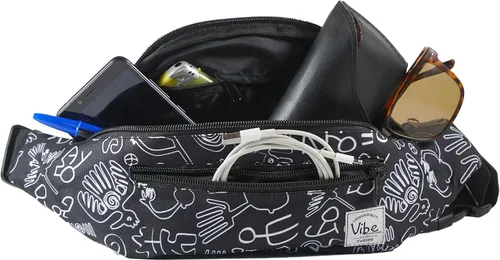Miniatura 4 de Riñonera Vibe Festival Gear para hombre y mujer, muchos estampados, negro holográfico, plateado, dorado, bonita riñonera para festival rave