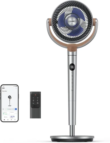 Dreo - Ventilador de pie, oscilación inteligente de 120°+120°, ventiladores de piso con control Wi-Fi/por voz, ventilador de 90 pies para