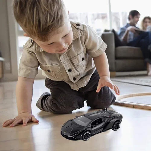 Miniatura 7 de Coche de Juguete Lambo Sian FKP3 Modelo de Coche Fundido con Luces y Sonido, Coche de Juguete con tracción trasera para niños de 3, 4, 5, 6 + años