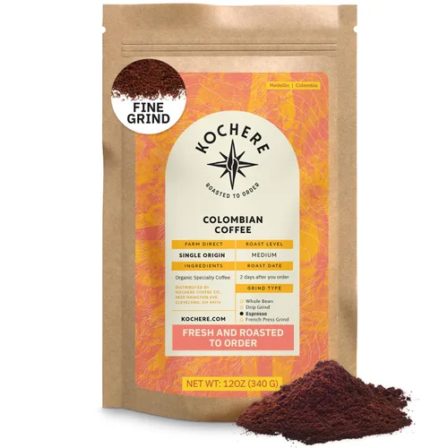 Miniatura 16 de Café molido colombiano Medellín, granos de café tostado medio de origen único, recién tostado a pedido, café molido orgánico, grado especial