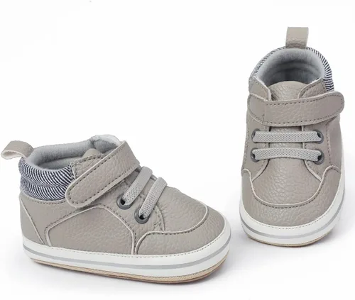 Miniatura 37 de COSANKIM Zapatos deportivos para bebé niño y niña, zapatos de tobillo altos, antideslizantes, suela suave, zapatos de cuna para niños pequeños
