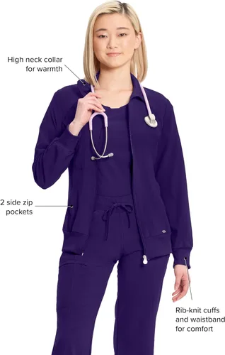 Miniatura 17 de Infinity by Cherokee 2391A - Chaquetas médicas con cremallera frontal para mujer, tela elástica en 4 direcciones