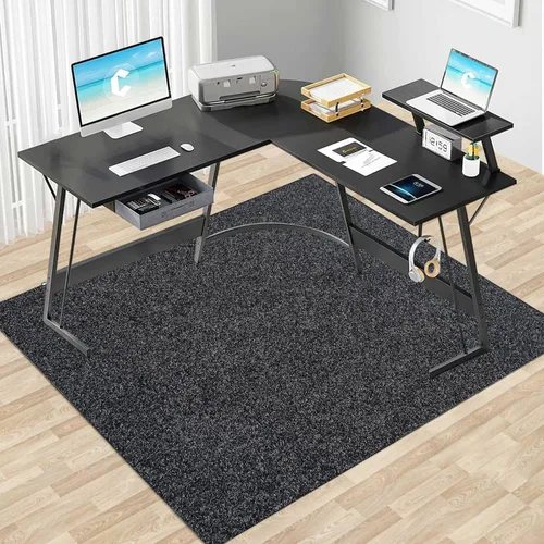 Miniatura 2 de Tapete grande para silla de escritorio de oficina de 63 x 51 pulgadas, protector de suelo antideslizante para suelos duros, madera dura, azulejos