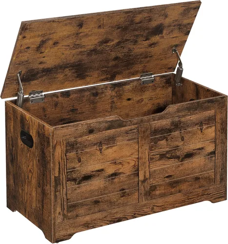 Miniatura 15 de VASAGLE Baúl de almacenamiento, banco de almacenamiento con 2 bisagras de seguridad, estilo casa de campo, 15.7 x 39.4 x 18.1 pulgadas, para Blanco