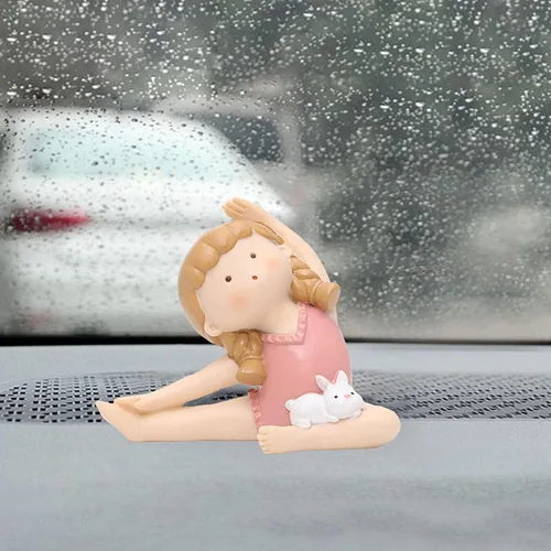 Miniatura 4 de Figuras de postura de yoga, encantadora estatua de conejo, escultura, figura de postura de yoga para decoración de regalos de oficina en casa