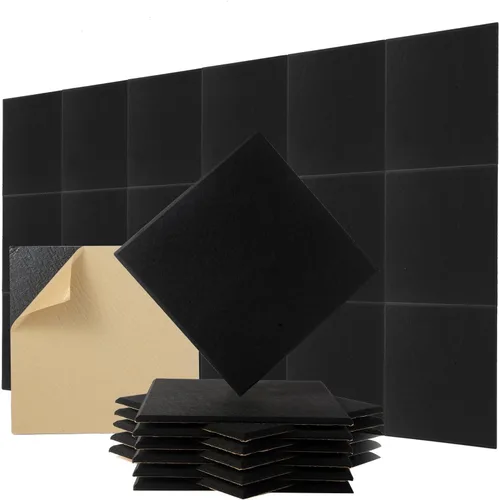 Paneles Acústicos de Pared - Paneles de Cancelación de Ruido para Estudio en Casa y Oficina - Insonorización de Calidad - Paneles de Espuma Negro