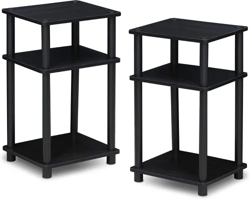 Miniatura 3 de Furinno Juego de mesa auxiliar y mesa auxiliar de 3 niveles (paquete de 2)