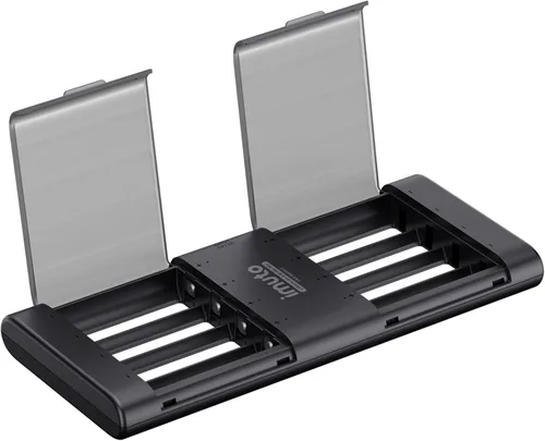 Miniatura 10 de imuto Baterías recargables AA con cargador, baterías de litio AA de 2000 mAh, paquete de 8, cargador de baterías de litio AA delgado de 8 ranuras