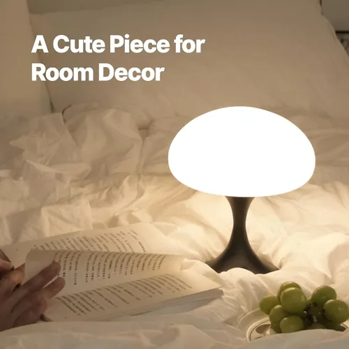 Miniatura 6 de MAGCHARM Lámpara de mesa recargable LED de 5 W con pantalla de cristal, pequeña luz táctil retro regulable con 3 temperaturas de color, luz estética