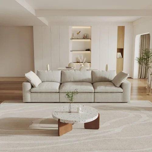 Miniatura 29 de Cloud - Sofá modular convertible de 80.3 pulgadas en forma de L para sala de estar con otomana de almacenamiento, sofás profundos minimalistas