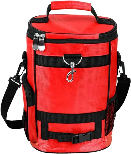 Miniatura 2 de Intech Enfriador de bolsas de golf y organizador de accesorios, portátil con aislamiento de 10 latas de cara suave, cabe en un carrito de golf, Rojo