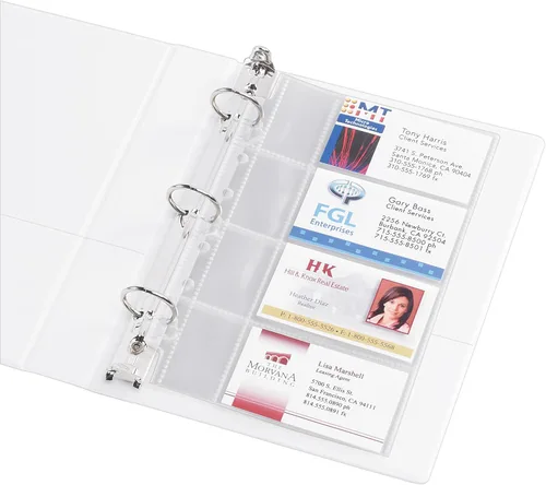 Miniatura 3 de Avery Páginas organizadoras de tarjetas de visita transparentes para mini carpetas de 5.5 x 8.5 pulgadas, paquete de 5 con capacidad para 40