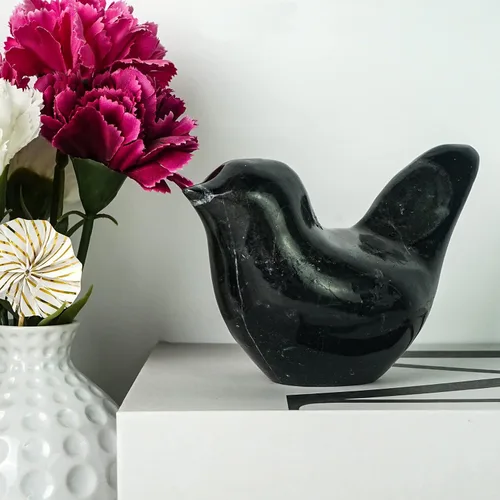 Miniatura 2 de DreamsEden Figuras de pájaros para decoración del hogar, 1 pieza hecha en piedra, estatua de pájaro grande, escultura decorativa para estante, mesa