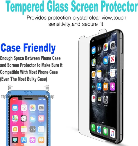 Miniatura 5 de STARSHOP Funda compatible con iPhone 11, con protector de pantalla de vidrio templado incluido: cubierta de arena movediza con purpurina flotante
