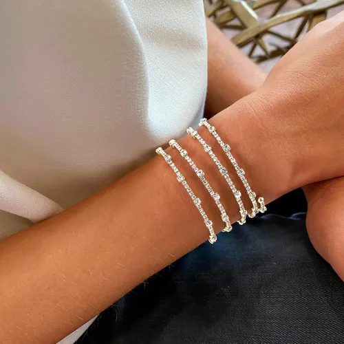 Miniatura 5 de Gold Bracelets for Women, Dainty Bracelets for Women Trendy, 14K Real Gold Bracelets Stack With Heart, Beaded, Cuban, Paperclip, Snake, Rope, Pearl