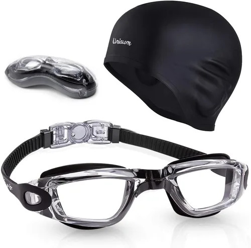 Miniatura 9 de Gafas de natación Juego de gorras de natación gafas de natación de silicona para adultos con gafas antivaho para nadar
