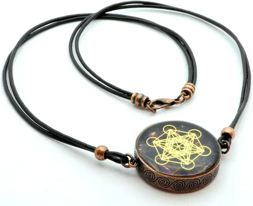 Miniatura 4 de Metatron's Cube Merkaba - Colgante de orgón con amatista