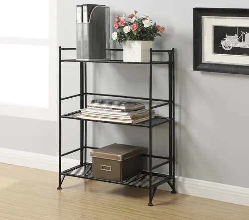 Miniatura 2 de Convenience Concepts Designs2Go - Estante para almacenamiento extra de 2 pisos, metal, plegable, Negro