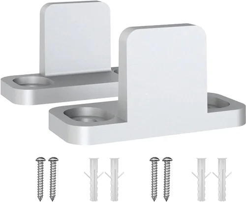 Guía de suelo para puerta corrediza de granero, guía en T de aluminio, guías inferiores montadas en el suelo, herrajes de puerta resistentes PLATA