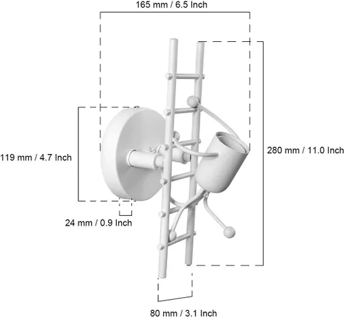 Miniatura 8 de Kawell Lámpara de pared humanoide creativa para interiores, lámpara de pared moderna Art Deco para habitación de niños, dormitorio, sala de estar