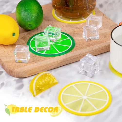 Miniatura 6 de DomeStar Posavasos de frutas, 7 posavasos antideslizantes de 3.5 pulgadas, aislamiento térmico, colorido, único, de silicona, para bebidas, evita