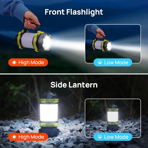 Miniatura 2 de Linterna LED de camping recargable (paquete de 1), linterna portátil Consciot con 6 modos de luz, banco de energía de 3600 mAh, IPX4 impermeable