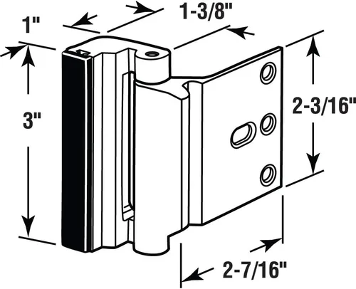 Miniatura 3 de Prime-Line U 11126 Cerradura de refuerzo de puerta – Añade alta seguridad adicional a tu hogar y evita la entrada no autorizada – Tope de 3
