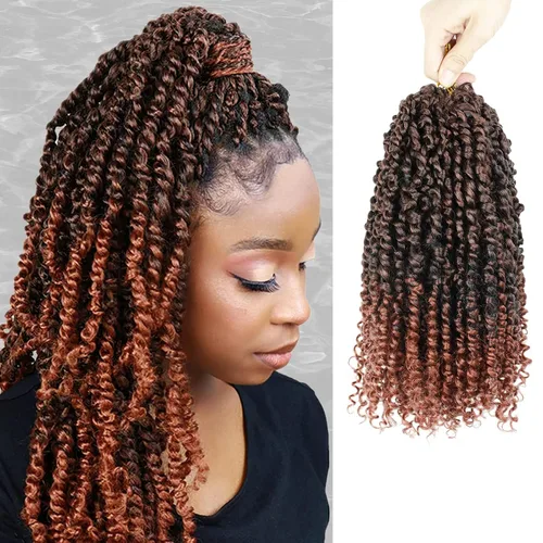 Miniatura 36 de Pelo de Passion Twist – 8 paquetes de 18 pulgadas Passion Twist Crochet para mujeres, cabello rizado pretrenzado Passion Twists extensiones de #2