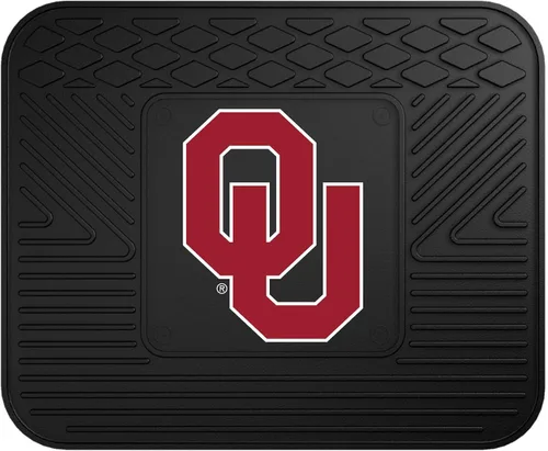 FANMATS 10083 Oklahoma Sooners Back Row - Tapete utilitario para automóvil, 1 pieza, 14 pulgadas x 17 pulgadas, protección para todo tipo de clima,