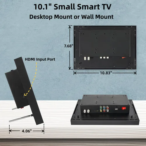 Miniatura 9 de Smart TV pequeño de 10 pulgadas con sintonizador ATSC y pantalla táctil, TV de cocina 5 en 1 con panel de control del hogar, videollamada