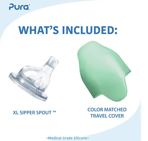 Miniatura 2 de Pura Kiki Botella térmica de acero inoxidable con manga de 9 oz/260 ml con boquilla de silicona de grado médico de flujo rápido certificado