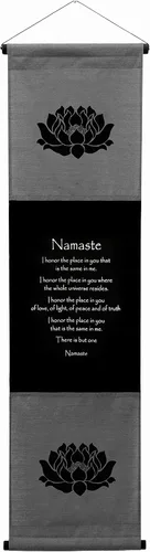 Miniatura 6 de G6 Collection Decoración inspiradora de pared Namaste, arte de pancarta inspiradora con cita inspiradora, pergamino para colgar en la pared, mensaje