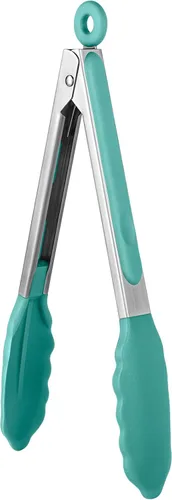 Pinzas de cocina resistentes al calor de 600ºF: pinza de cocina de silicona U-Taste de 9 pulgadas con puntas de goma antiadherentes selladas firmes