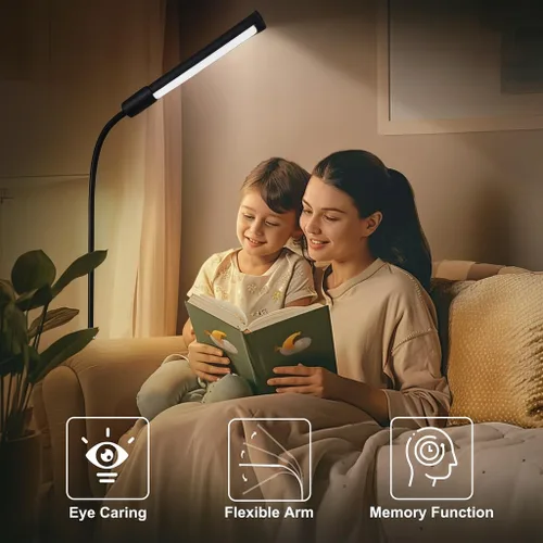 Miniatura 6 de Hanaking Lámpara de pie con control remoto, lámpara LED brillante para extensiones de pestañas, lámpara de pie regulable de 4 colores para belleza