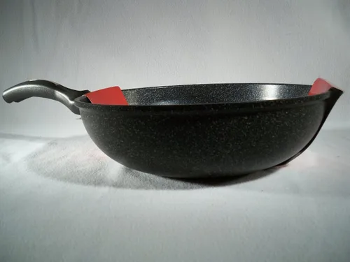 Miniatura 2 de Wok antiadherente de aluminio fundido con revestimiento de mármol de cerámica, 11.8 in (12 pulgadas)